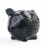 Black Clay Pig Piggy Bank - Small Size