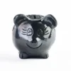 Black Clay Pig Piggy Bank - Small Size