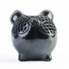 Black Clay Pig Piggy Bank - Small Size