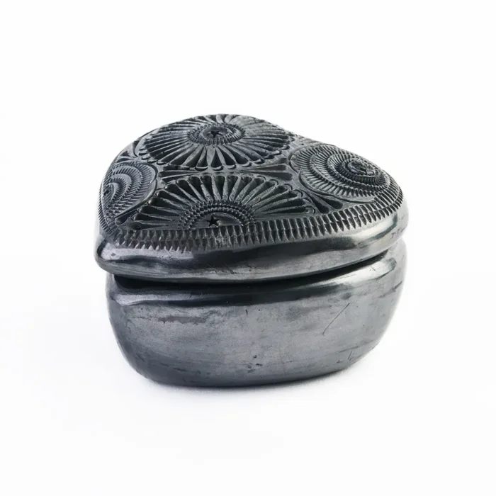 Black clay heart jewelry box