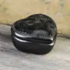 Black clay heart jewelry box