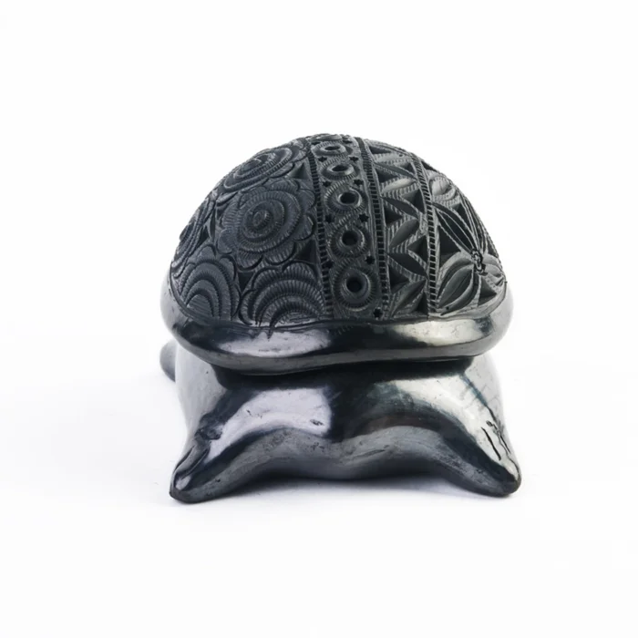 Tortoise jewelry box in Black Clay - Unique Handicraft