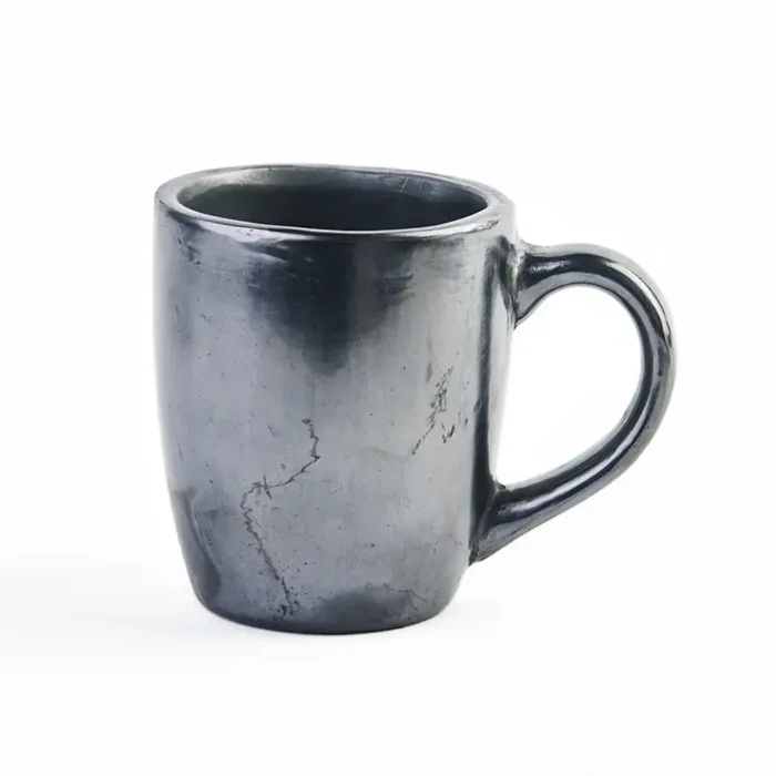 Black Clay Latte Mug : Traditional Mexican Craftsmanship