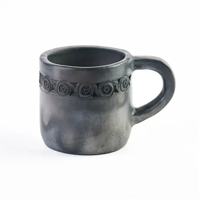 Black Clay Latte Mug : Traditional Mexican Craftsmanship