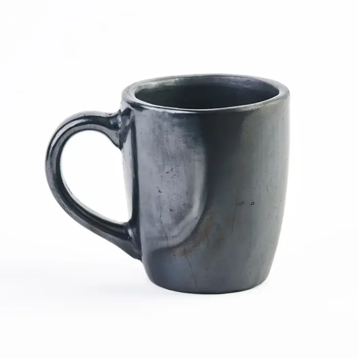Black Clay Latte Mug : Traditional Mexican Craftsmanship