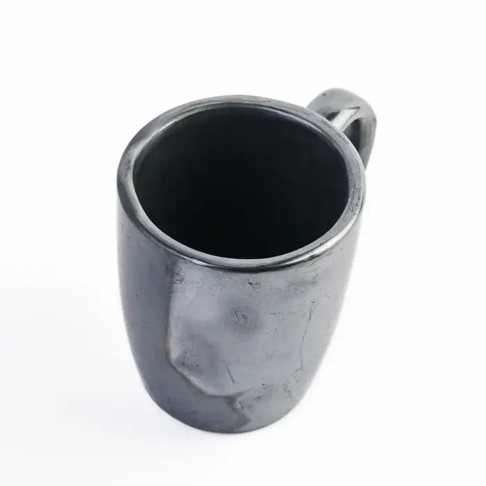 Black Clay Latte Mug : Traditional Mexican Craftsmanship
