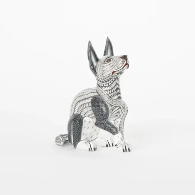 Alebrije Black dog with white