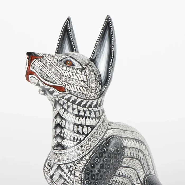 Alebrije Black dog with white