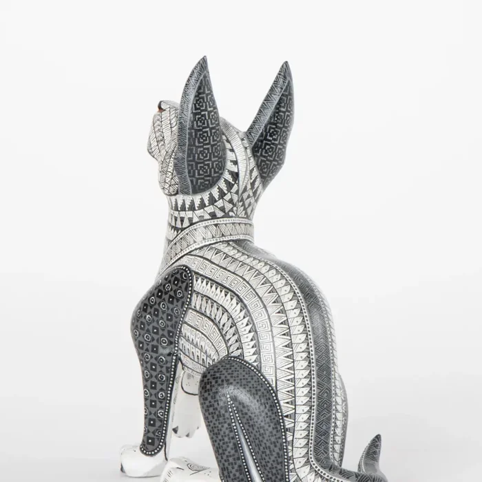 Alebrije Black dog with white