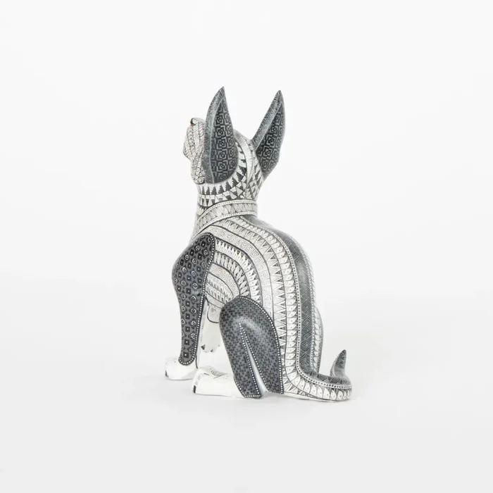 Alebrije Black dog with white