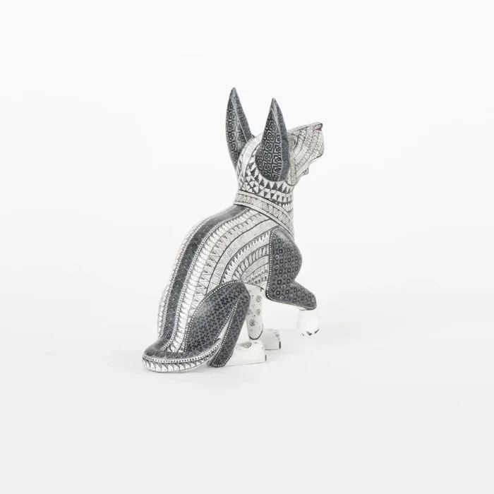 Alebrije Black dog with white