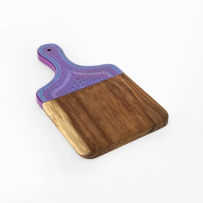 Cheese board with alebrije type decoration