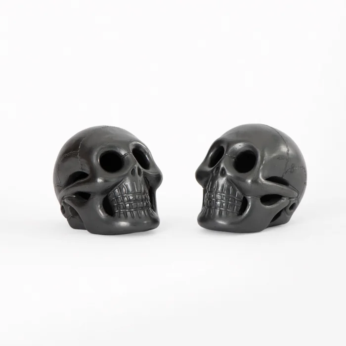 Black clay skulls