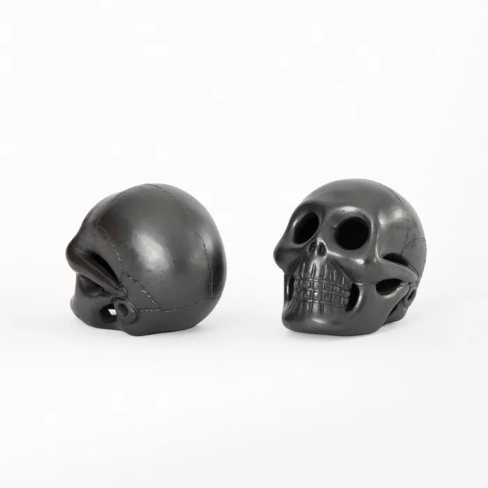 Black clay skulls