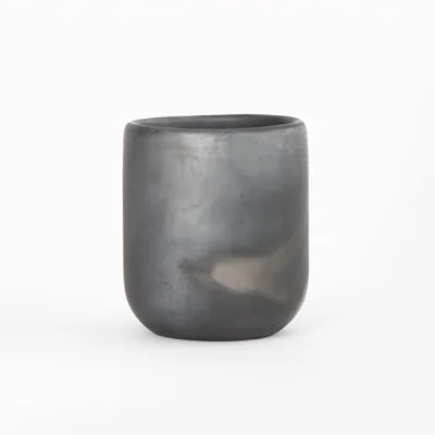 Black clay vase