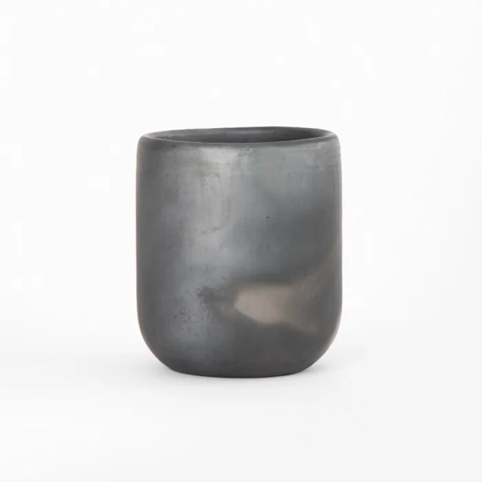 Black clay vase