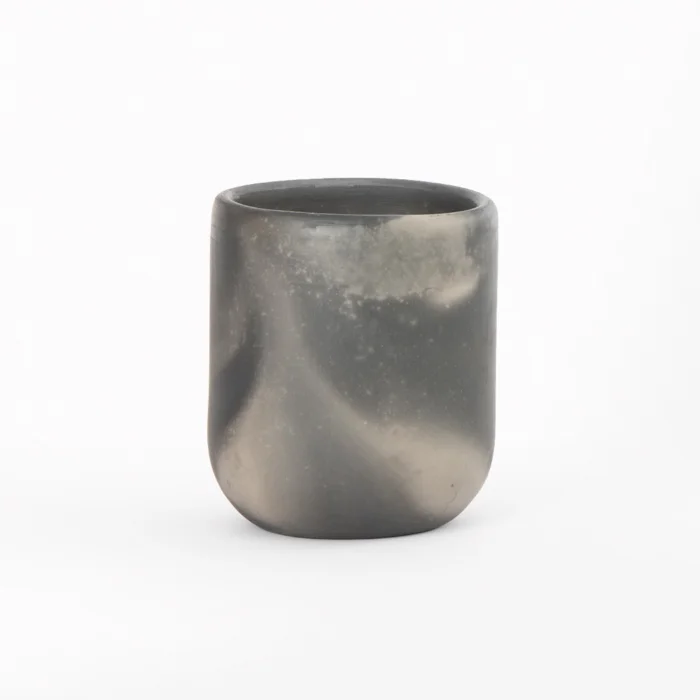 Black clay vase