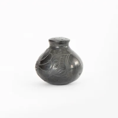 Black clay salt shaker