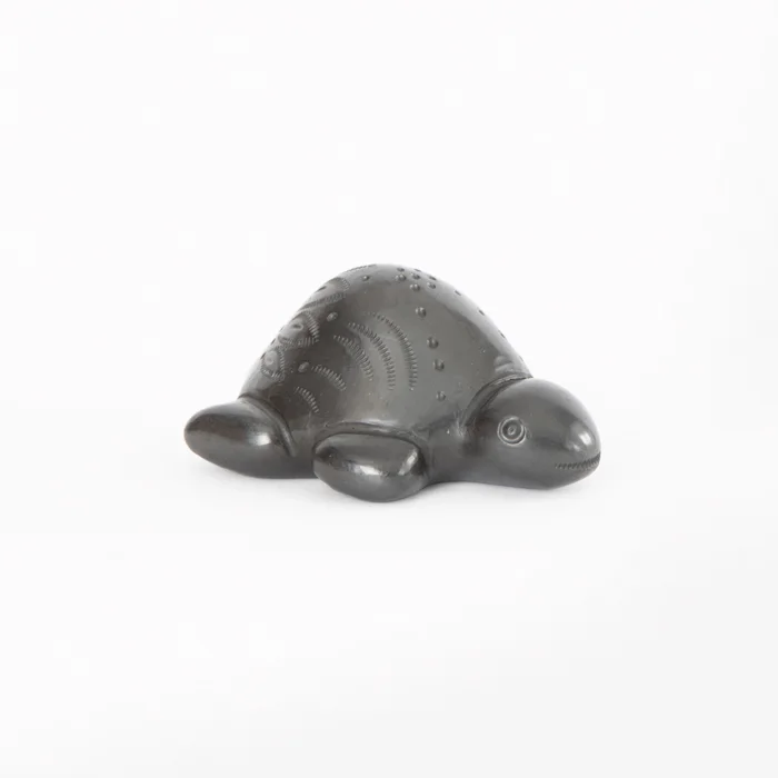Mini black clay turtle
