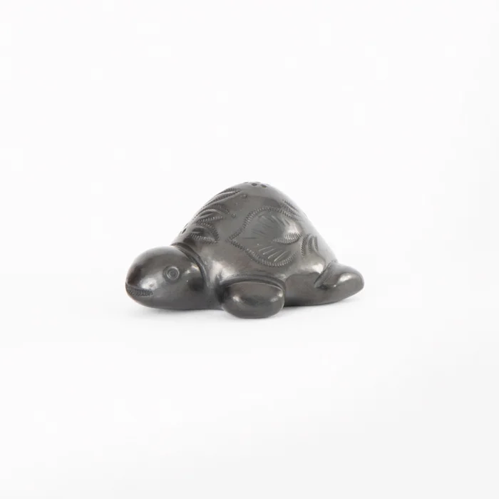Mini black clay turtle