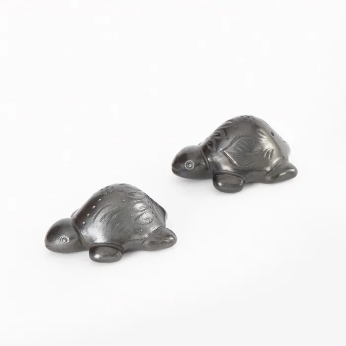Mini black clay turtle