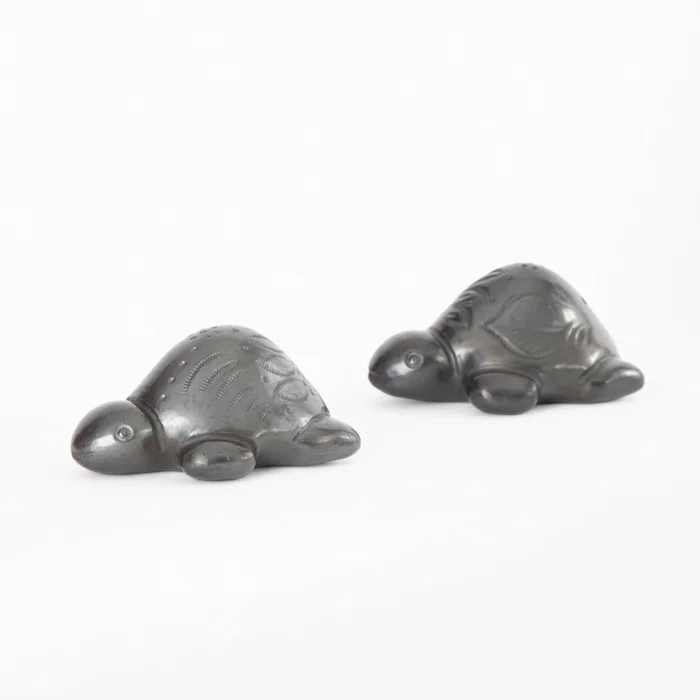 Mini black clay turtle
