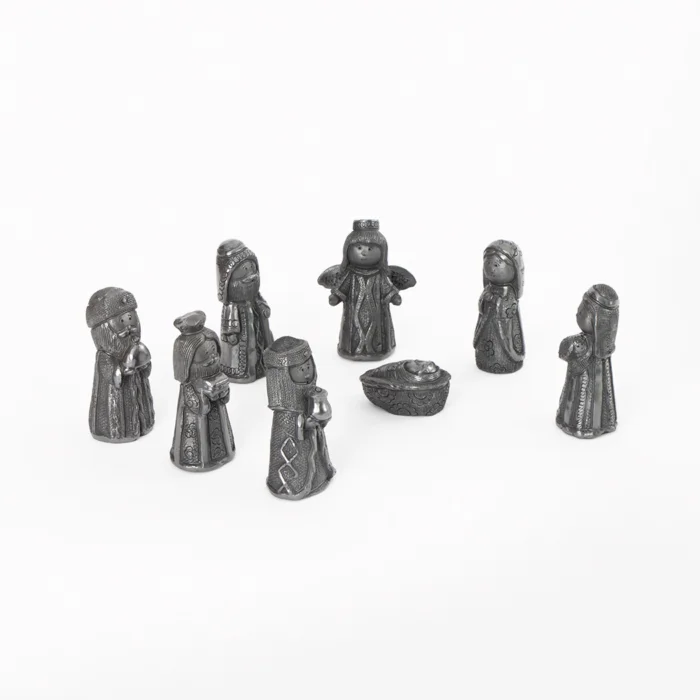 Black clay nativity scene