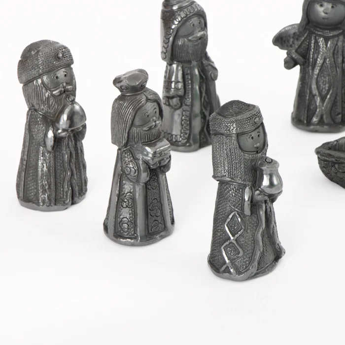 Black clay nativity scene