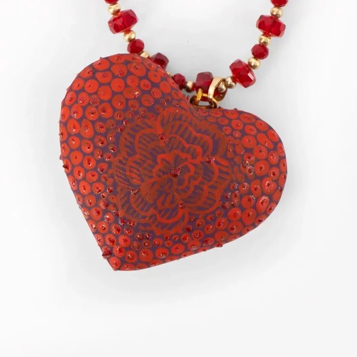 Juego de collar y aretes pintados a mano