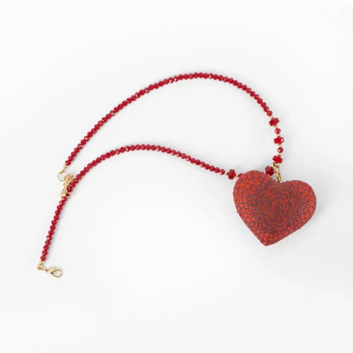 Juego de collar y aretes pintados a mano