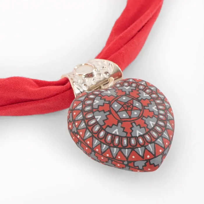 Hand-painted necklace and earrings set