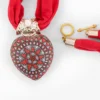 Hand-painted necklace and earrings set