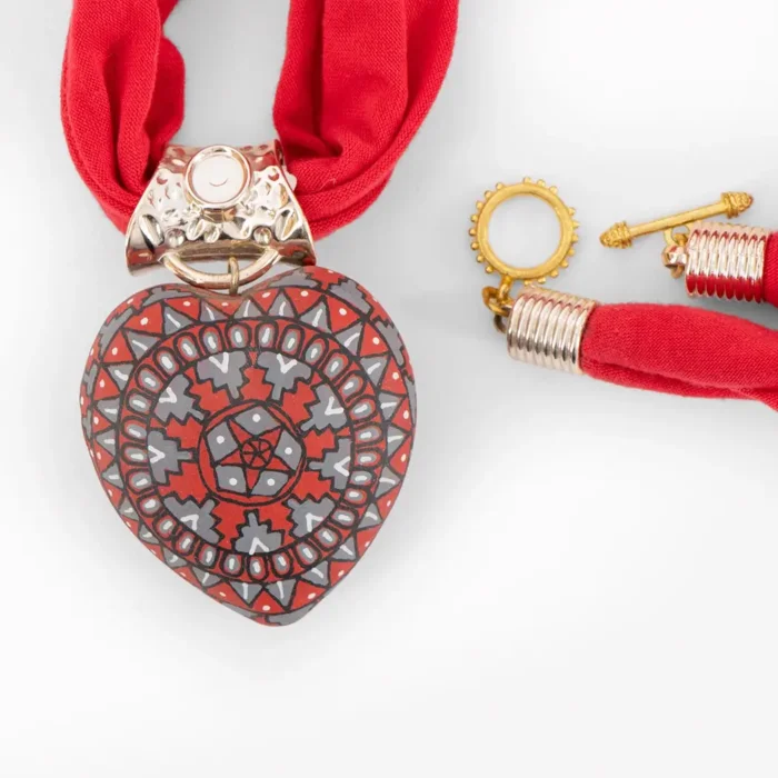 Hand-painted necklace and earrings set