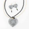 Hand-painted necklace and earrings set