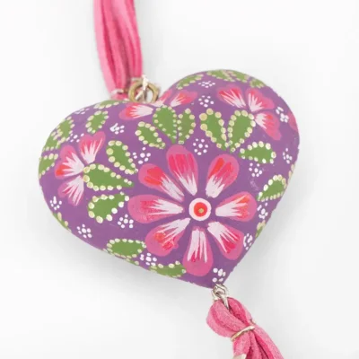 Juego de collar y aretes pintados a mano