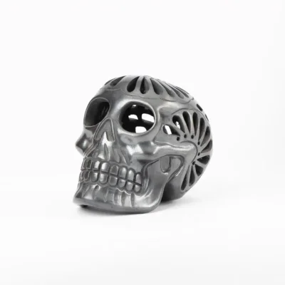 Black clay openwork skull