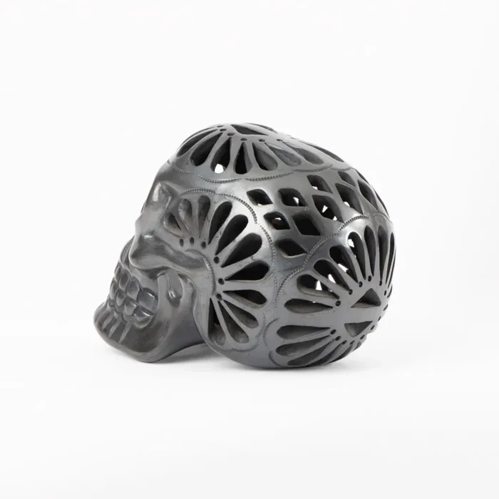 Black clay openwork skull