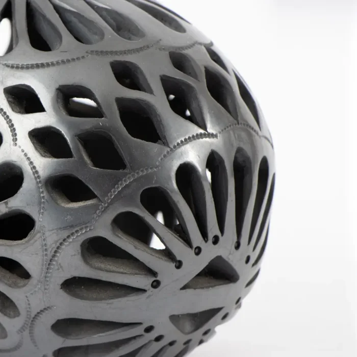 Black clay openwork skull