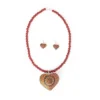 Hand-painted necklace and earrings set
