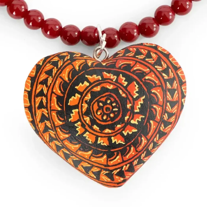 Hand-painted necklace and earrings set