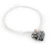 Pulsera de piedras de colores con dije de madera