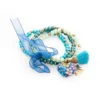 Pulsera de piedras de colores con dije de madera