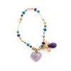 Pulsera de piedras de colores con dije de madera