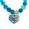 Pulsera de piedras de colores con dije de madera