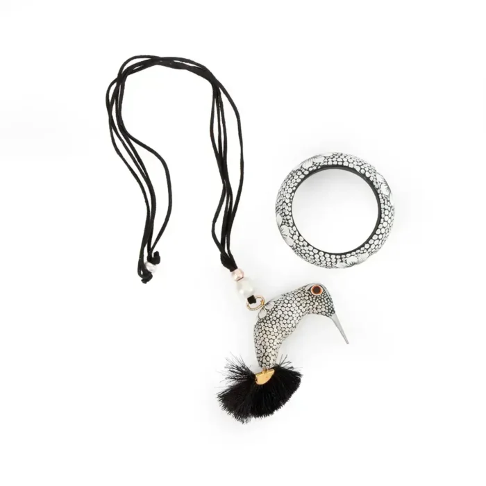 Hummingbird necklace set with bracelet