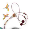 Juego de collar colibrí con pulsera y aretes