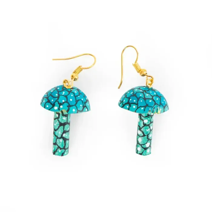 Wooden dangling earring