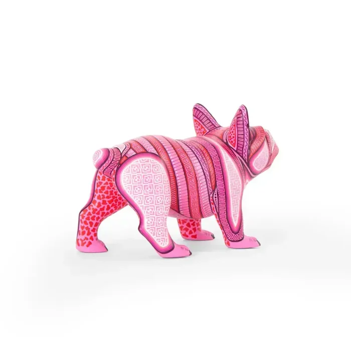 Pink Bulldog Dog Alebrije