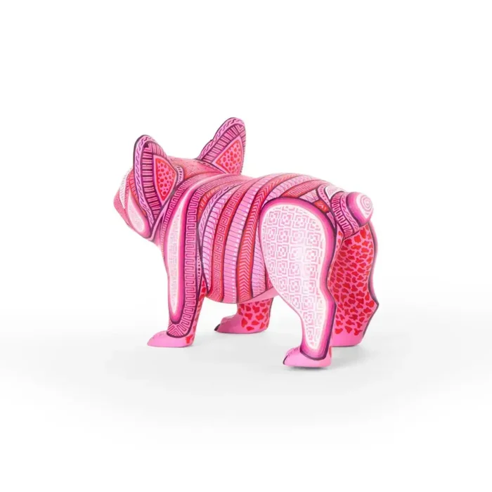 Pink Bulldog Dog Alebrije