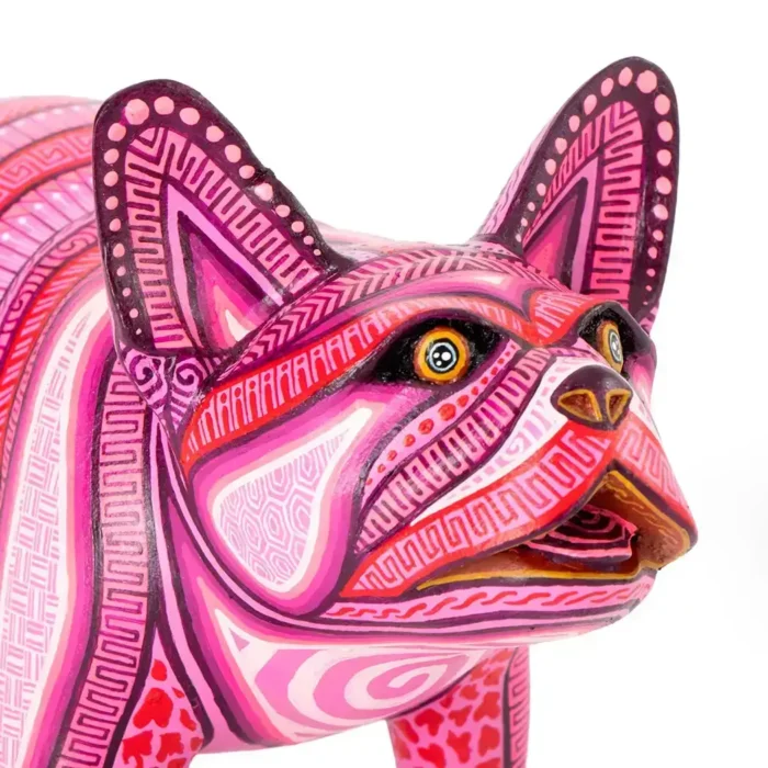 Pink Bulldog Dog Alebrije